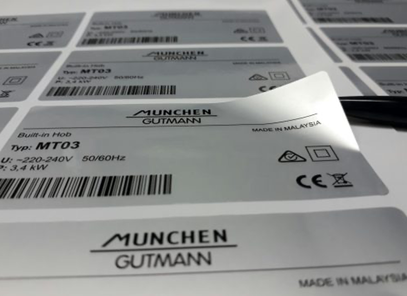 silver decal label silver decal label